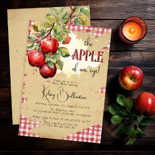 Invitation Pomme rustique de notre Baby shower oculaire