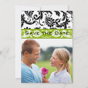 Invitation Pomme vert Damask tournois mariage Enregistrer la 