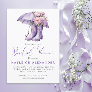 Invitation Pommes de pluie de parapluie violet Floral rose Br