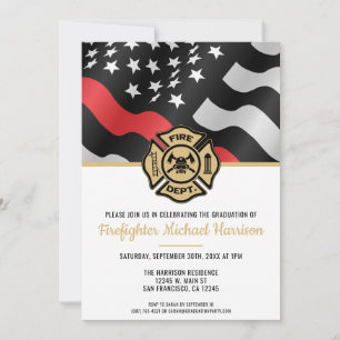 Invitation Pompier Fire Academy Fête de graduation de pompier