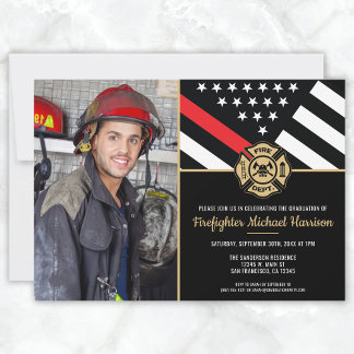 Invitation Pompier Pompier Académie de Diplôme de pompiers Ph