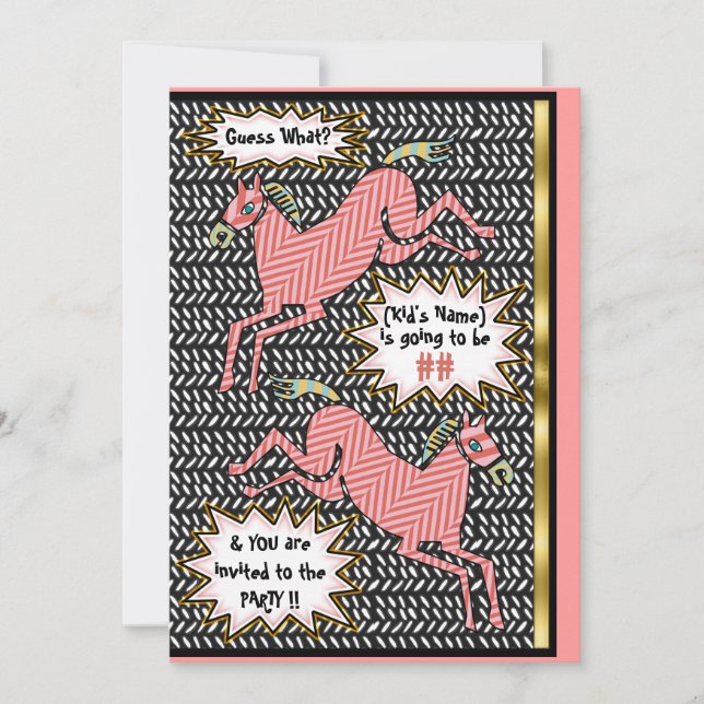 Invitation Ponies de Herringbone (fête d'anniversaire personn (Devant)
