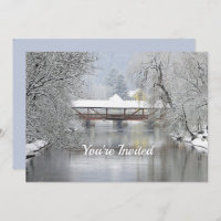 Pont couvert photo neige Noël