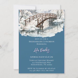 Invitation Pont en bois du ruisseau Pond d'hiver