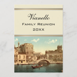 Invitation Pont et Canal, Venise, Italie Réunion familiale