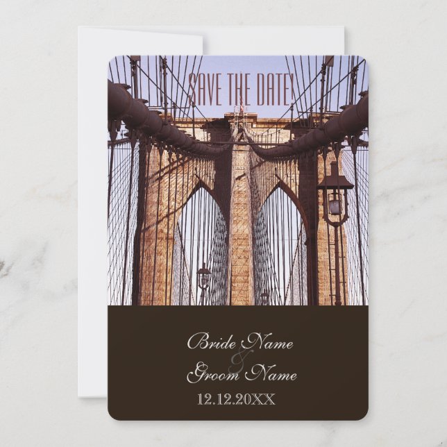 Invitation Pont vintage de New York Brooklyn (Devant)