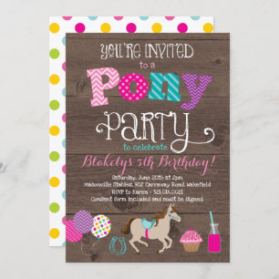 Invitation Pony Birthday Party