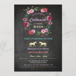 Invitation Pony Pink, Invitation du Horse Riding P