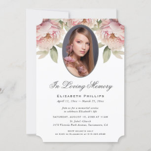Invitation Pony Rose Floral Photo En Mémoire Amoureuse