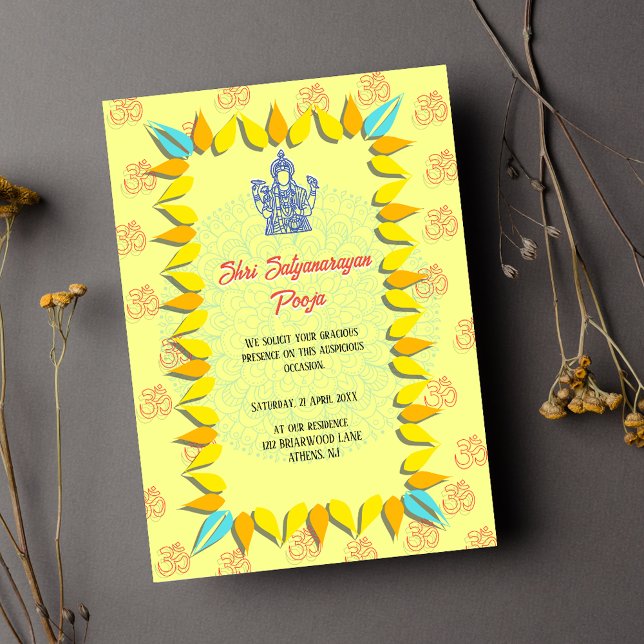 Invitation Pooja indienne Shri Satyanarayan (Créateur téléchargé)