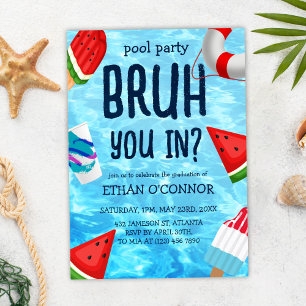 Invitation Pool Grad Party High School