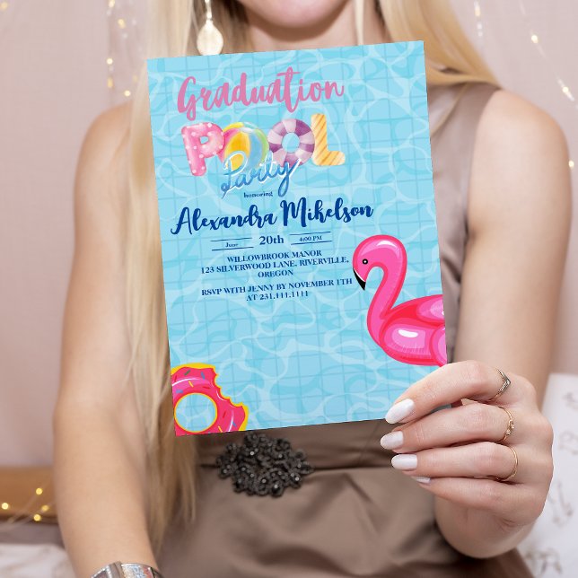 Invitation Pool Grad Party Lycée de l'école secondaire (Créateur téléchargé)