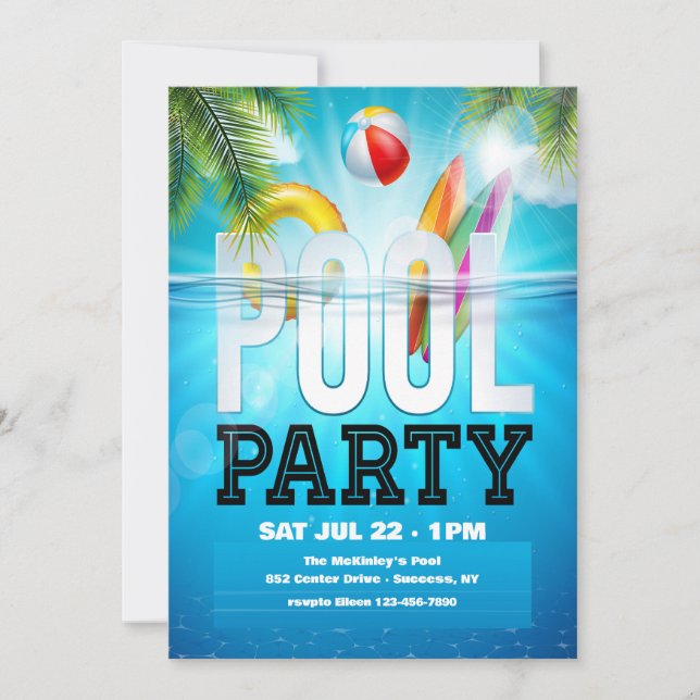 Invitation Pool Party (Devant)