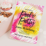 Invitation Pool Party Anniversaire Rose Tie Dye Girly Pool Pa<br><div class="desc">Pool Party Anniversaire Rose Tie Dye Girly Pool Party Invitation Tous les modèles sont © PIXEL PERFECTION PARTY LTD</div>