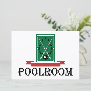 Invitation Poolroom Billiards Classique 8 Ball