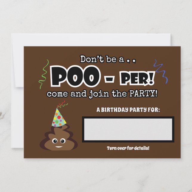 Invitation POOP émoticônes mignonnes filles fête d'anniversai (Devant)
