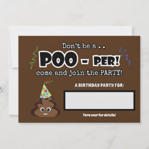 Invitation POOP émoticônes mignonnes filles fête d'anniversai