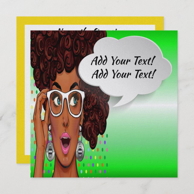 Invitation Pop Art (Devant / Derrière)