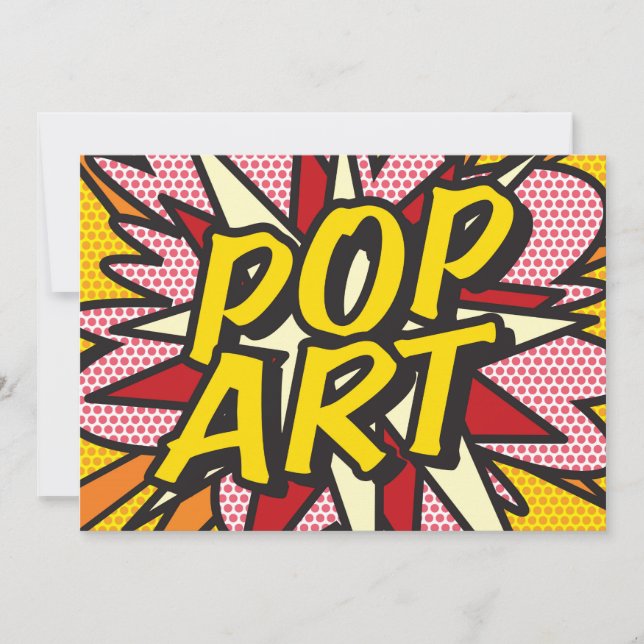 Invitation POP ART Amusant Livre de Bande Dessinée Rétro (Devant)
