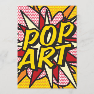 Invitation POP ART Amusant Livre de Bande Dessinée Rétro