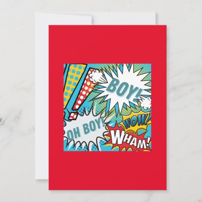 Invitation Pop Art Baby Boy (Devant)