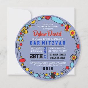 Invitation POP ART SCRIBBLY Bar Mitzvah