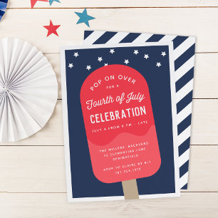 Invitation Pop de crème glacée 4 juillet