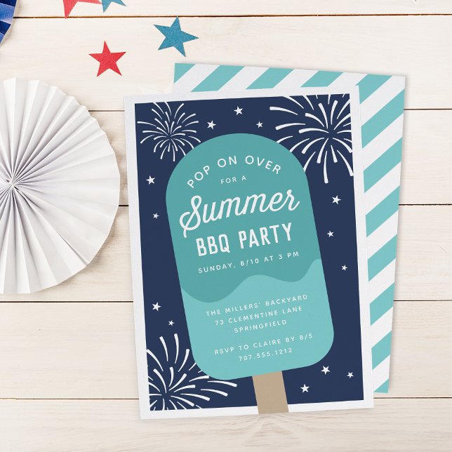 Invitation Pop de crème glacée Summer BBQ Party (Créateur téléchargé)