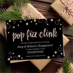 Invitation Pop Fizz Clink Bulles de Champagne Fête