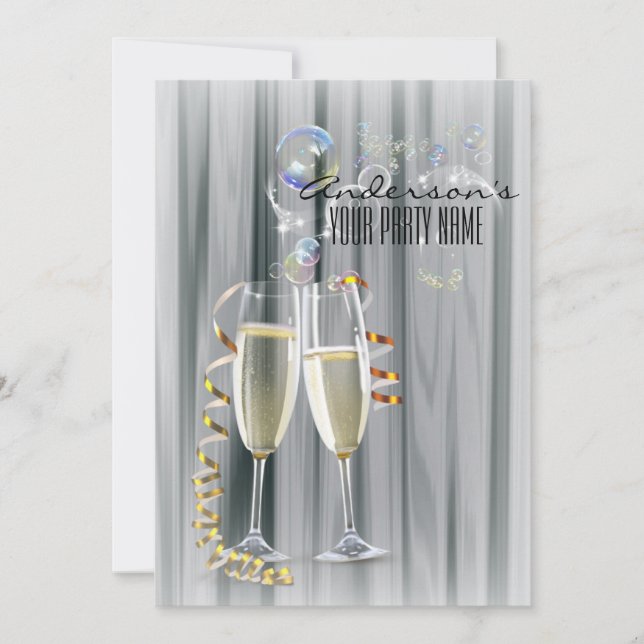Invitation Pop Fizz Clink Champagne (Devant)