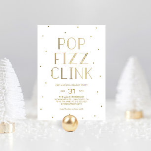 Invitation Pop Fizz Clink Fête Nouvel An Soirée