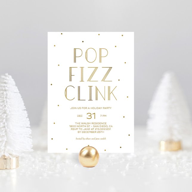 Invitation Pop Fizz Clink Fête Nouvel An Soirée (Créateur téléchargé)