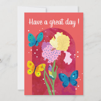 Invitation POP flower card -iris-