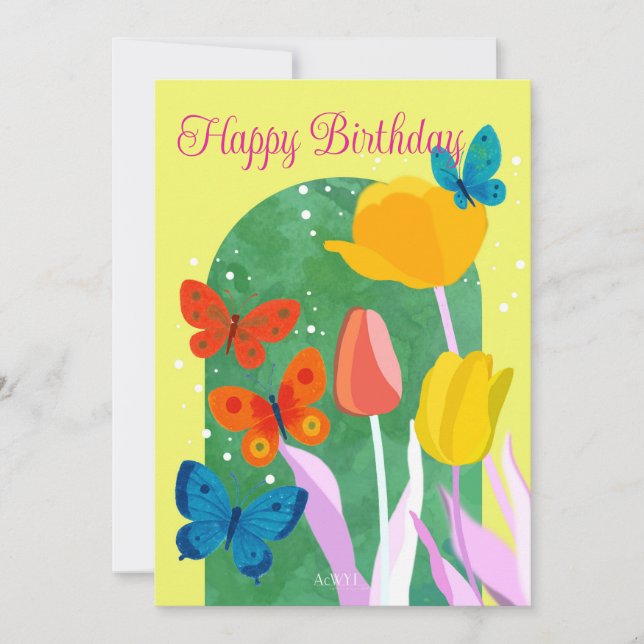 Invitation POP flower card -tulip-  (Devant)