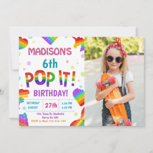 Invitation Pop It Anniversaire