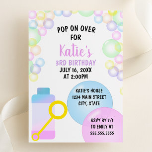 Invitation Pop On Over Anniversaire de enfant Party