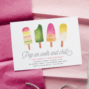 Invitation Pop On Over & Chat Parti Anniversaire de enfant