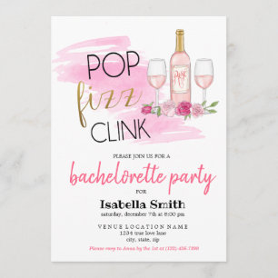 Invitation POP. SIFFLEMENT. TINTEMENT. Partie de Bachelorette