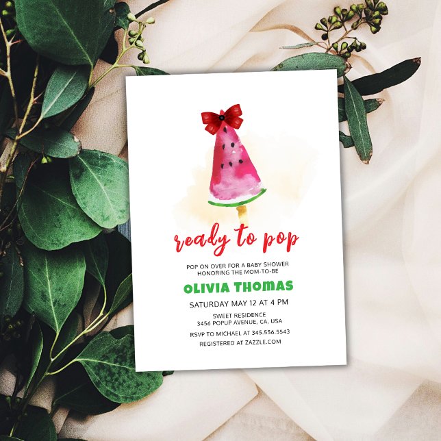 Invitation Popcicle Prêt À Pop Ice Crème Baby shower (Popcicle Ready To Pop Ice Cream Baby Shower Invitation)