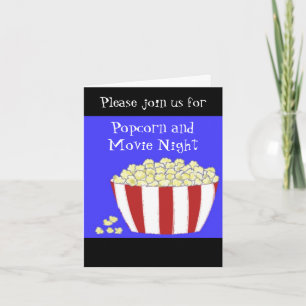 Invitation Popcorn and Movie Night Invite