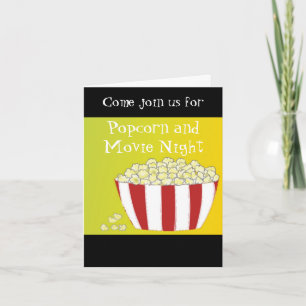 Invitation Popcorn and Movie Night Invite