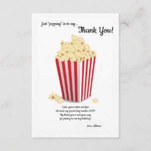Invitation Popcorn Box Thank You Note