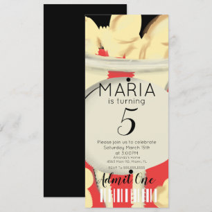 Invitation Popcorn Dessiné à la Main  Films  Billet Style Fêt