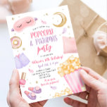 Invitation Popcorn Pajamas Sleepover Stwood Fête du bois d'oe<br><div class="desc">♥ Une invitation amusante pour votre fête d'anniversaire !</div>