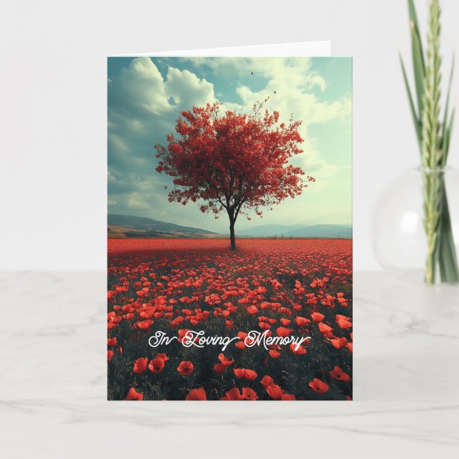 Invitation Poppy Meadow Lonely Tree (Devant)