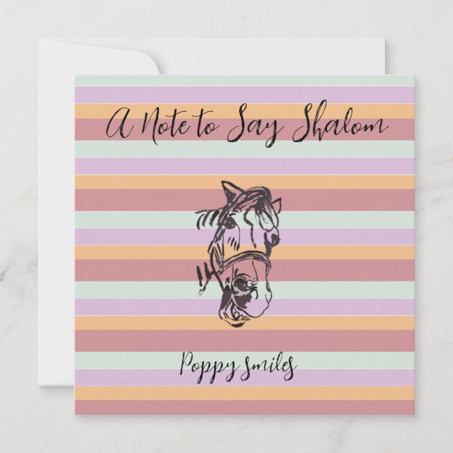 Invitation Poppy sourit bonbons rayures Sticker (Devant)