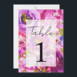 Invitation Pops de rose et violet vibrant Floral Numéro de ta<br><div class="desc">cherchez les articles correspondants dans mon magasin.</div>