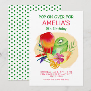 Invitation Popsicle coloré été 4e fête d'anniversaire