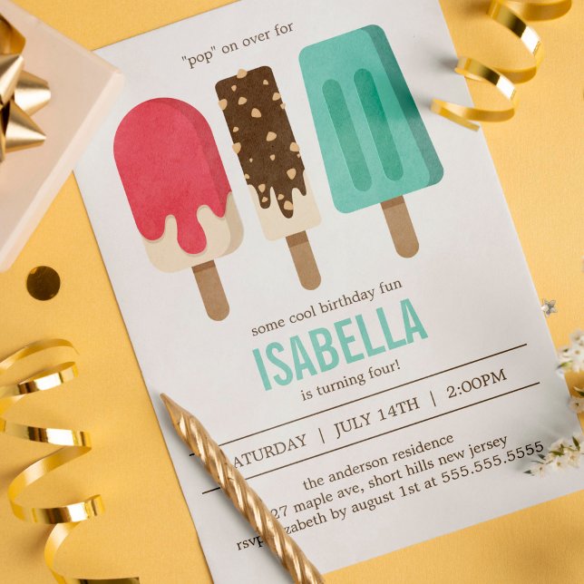 Invitation Popsicle fête d'anniversaire (Créateur téléchargé)