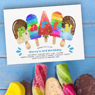 Invitation Popsicle fête d'anniversaire n'importe quel âge Ga